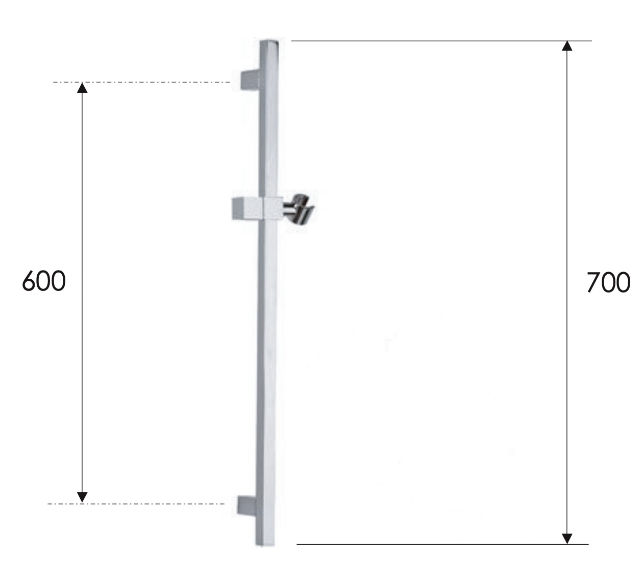 Remer Душевая штанга 70 см, цвет: cromo 317S