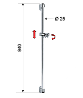 Remer Душевая штанга 94 см, цвет: cromo 319D