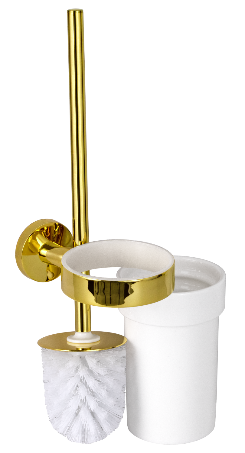Remer Guest Ершик для унитаза подвесной, с керамической колбой, цвет: oro lucido GS66DO
