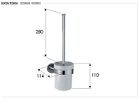 Remer Guest Ершик для унитаза подвесной, с керамической колбой, цвет: nichel spazzolato GS66NP