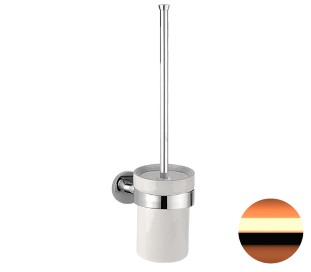 Remer Guest Ершик для унитаза подвесной, с керамической колбой, цвет: rame lucido GS66RL