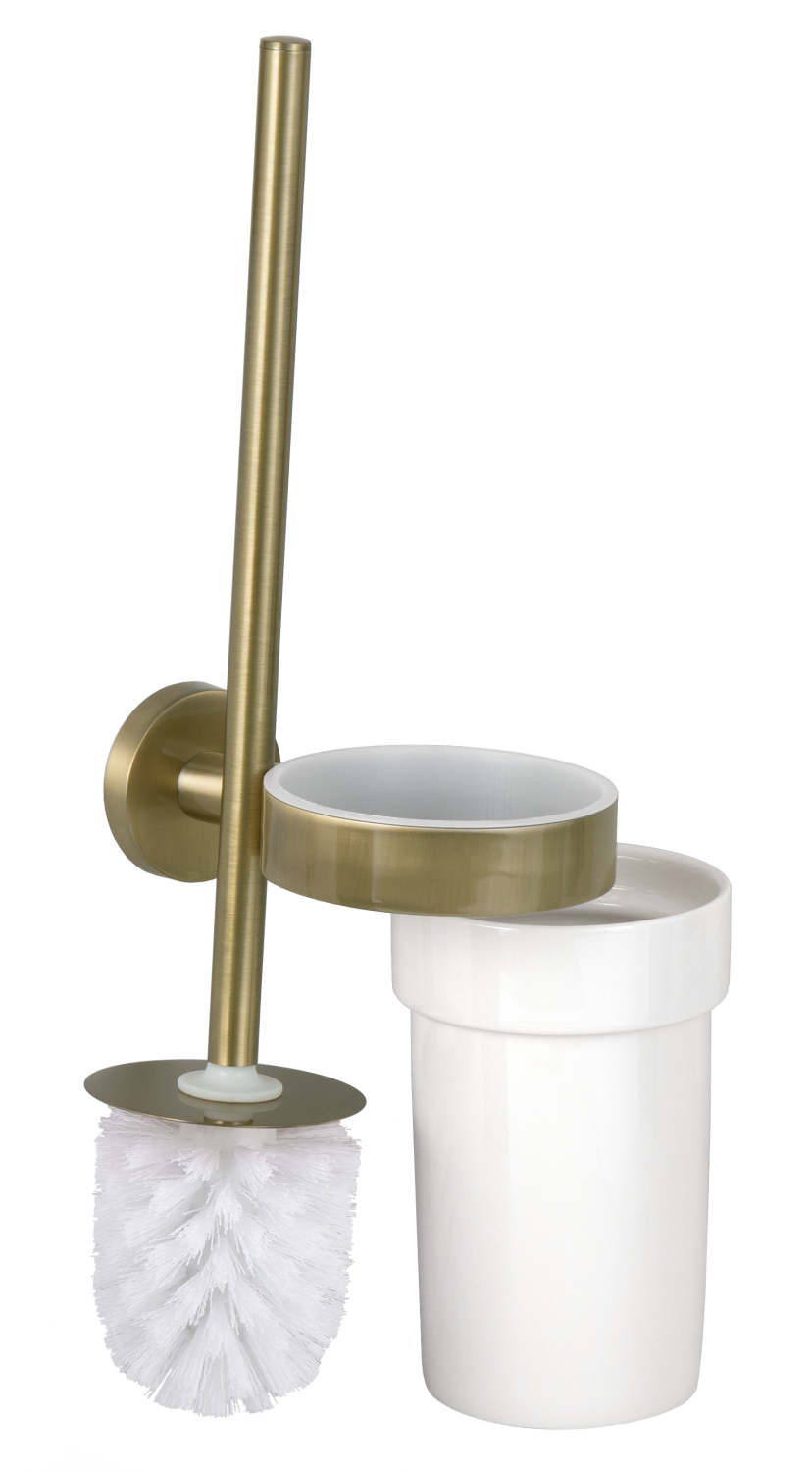 Remer Guest Ершик для унитаза подвесной, с керамической колбой, цвет: vecchio ottone GS66VO