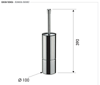 Remer Ершик для унитаза подвесной/напольный, с латунной колбой, цвет: nero opaco RB465NO