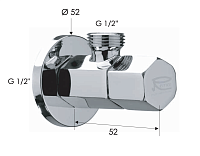 Remer Запорный вентиль 1/2*1/2, цвет: cromo 128E1212