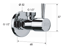Remer Запорный вентиль 1/2*1/2, цвет: медь 128L1212RL
