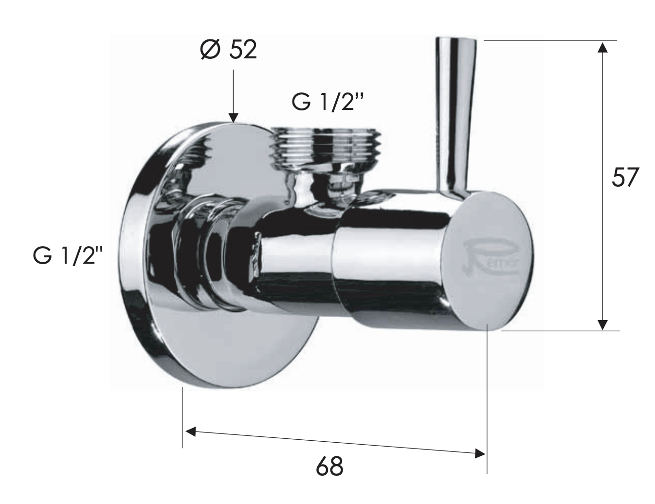 Remer Запорный вентиль 1/2*1/2, цвет: vecchio ottone 128L1212VO