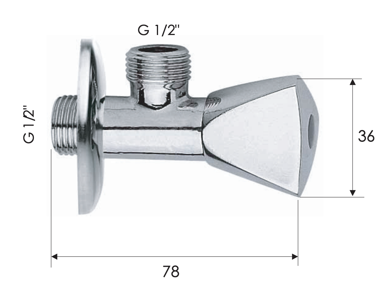Remer Запорный вентиль 1/2*1/2, цвет: cromo 1291212