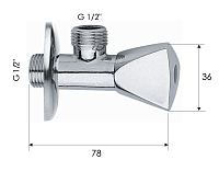Remer Запорный вентиль 1/2*1/2, цвет: cromo 1291212