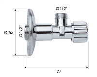 Remer Запорный вентиль 1/2*1/2, цвет: cromo 1171212