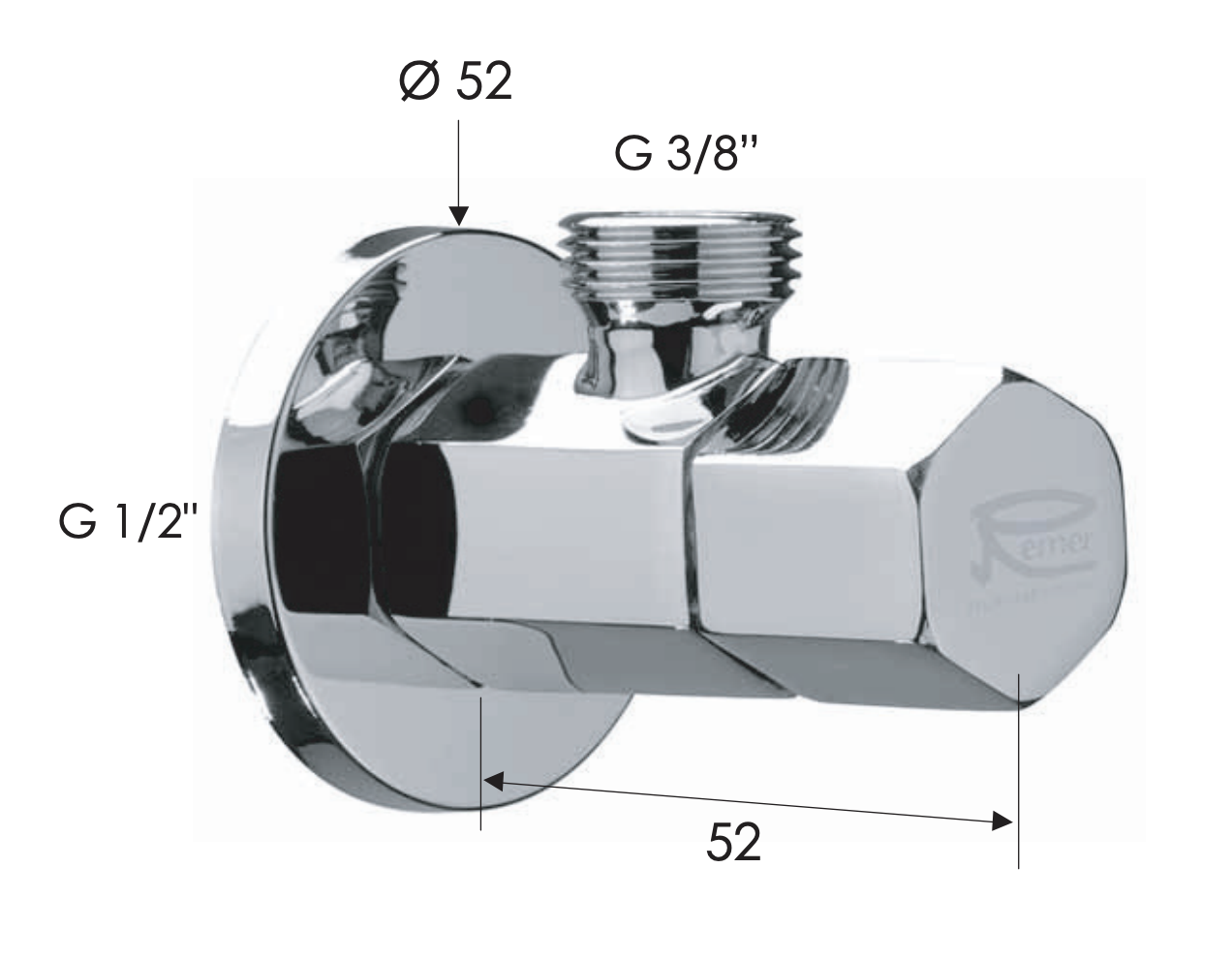 Remer Запорный вентиль 1/2*3/8, цвет: cromo 128E1238
