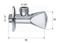 Remer Запорный вентиль 1/2*3/8, цвет: cromo 1291238