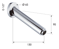 Remer Излив настенный 13 см, цвет: cromo 91N2