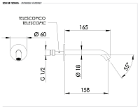 Remer X Style Излив настенный 15,9 см, цвет: oro spazzolato 91XBG