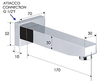 Remer Излив настенный 17 см, цвет: cromo 91S