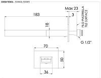 Remer Qubika Cascata Излив настенный каскадный 18,3 см, цвет: cromo 91QC