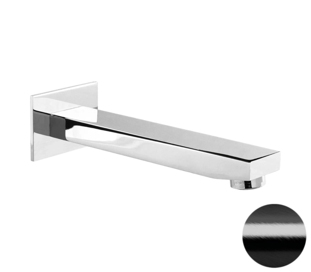 Remer Qubika Излив настенный 18 см, цвет: cromo nero spazzolato 91QCFP