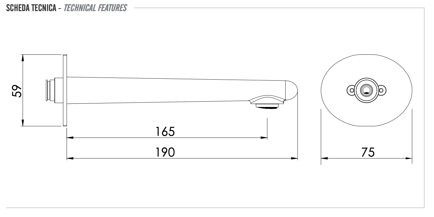 Remer Vanity Излив настенный 16,5 см, цвет: cromo 91V
