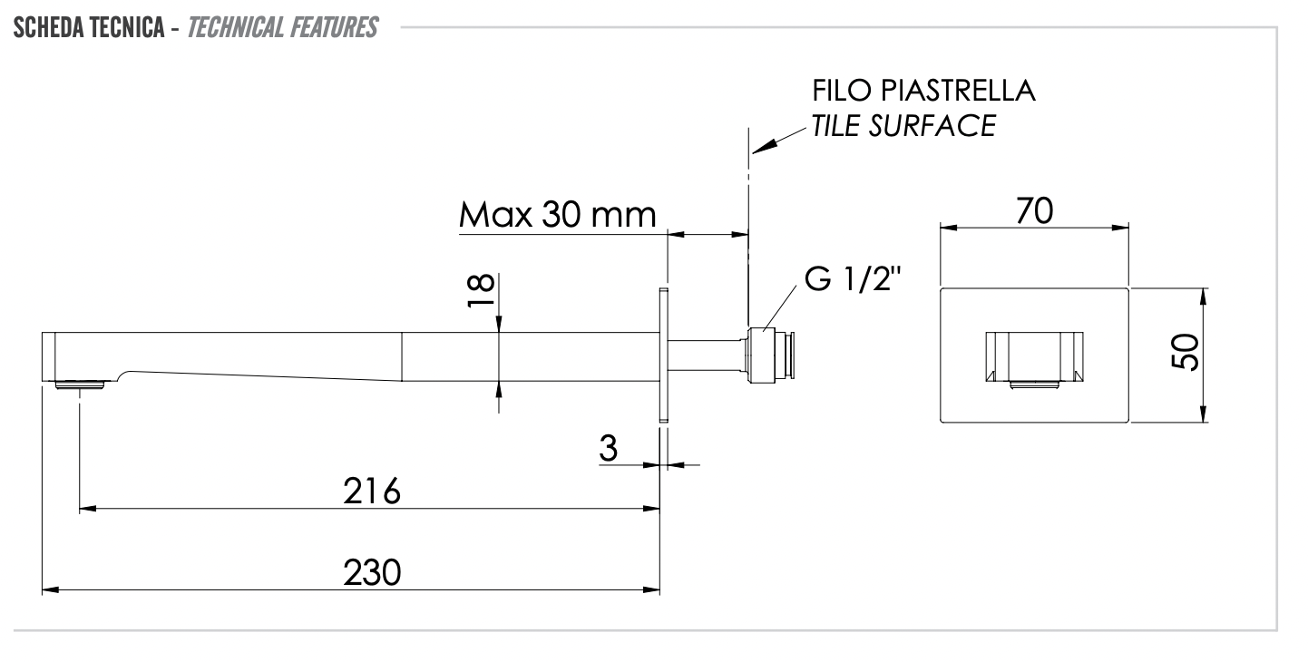Remer Dream Излив настенный 21,6 см, цвет: cromo 91DL
