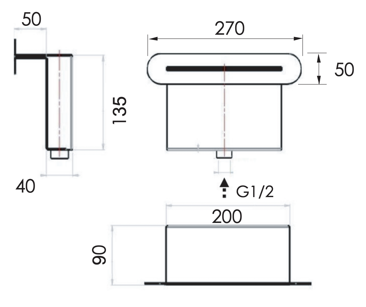 Remer Излив встраиваемый для ванны каскадный, цвет: cromo 359XM