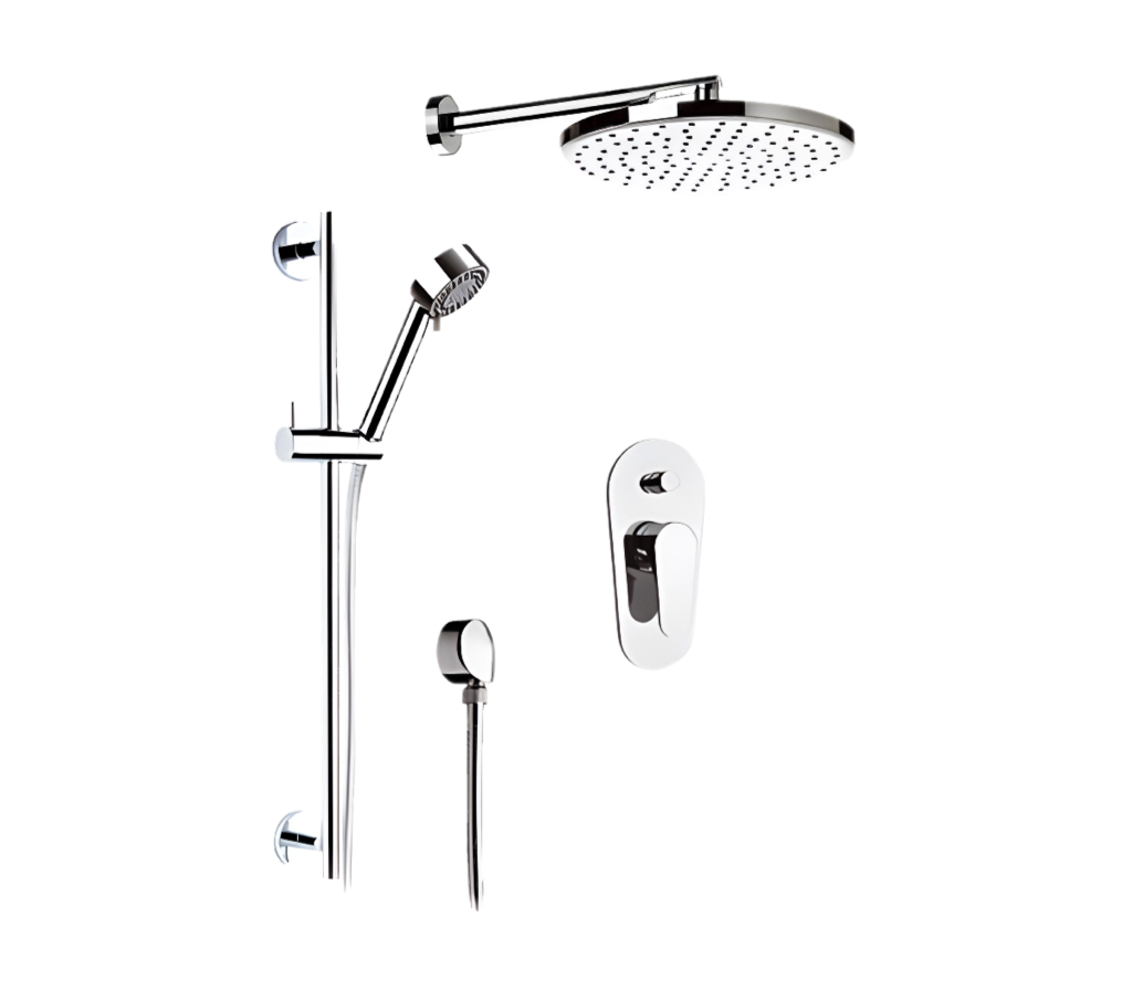 Remer Class Line Душевой комплект: смеситель, верхний душ 20 см, лейка, штанга 60 см, цвет: cromo L09S01