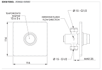Remer Tempor Кран порционный для душа встраиваемый, с встраиваемой частью, цвет: cromo TE30Q