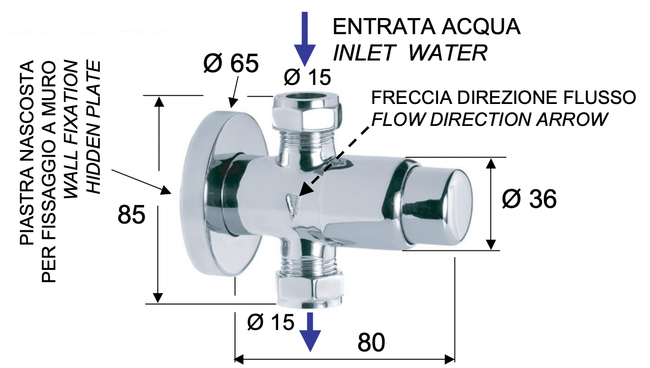 Remer Tempor Кран порционный для душа, цвет: cromo TE31