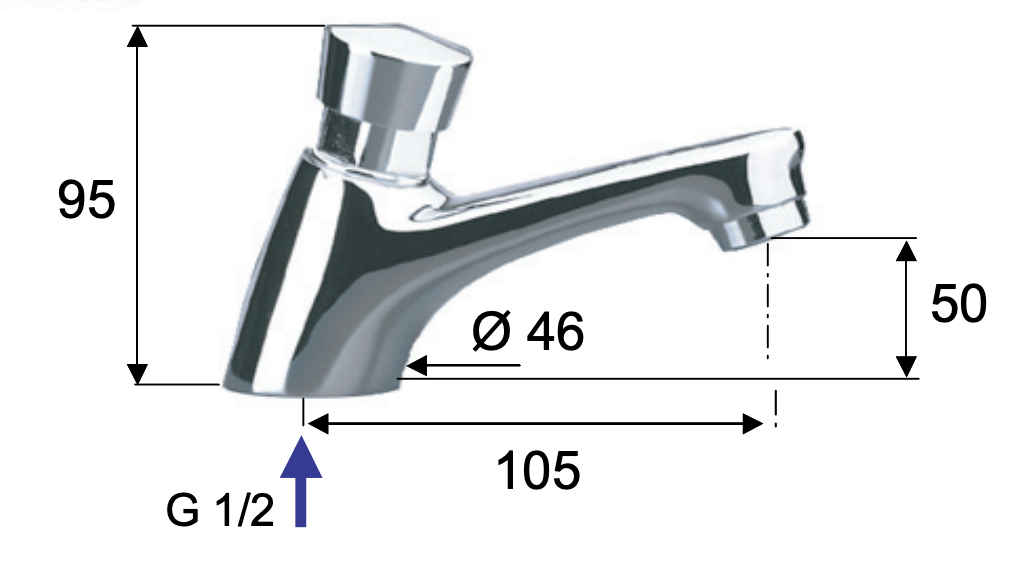 Remer Tempor Кран порционный для раковины, высота излива 5 см, цвет: cromo TE15