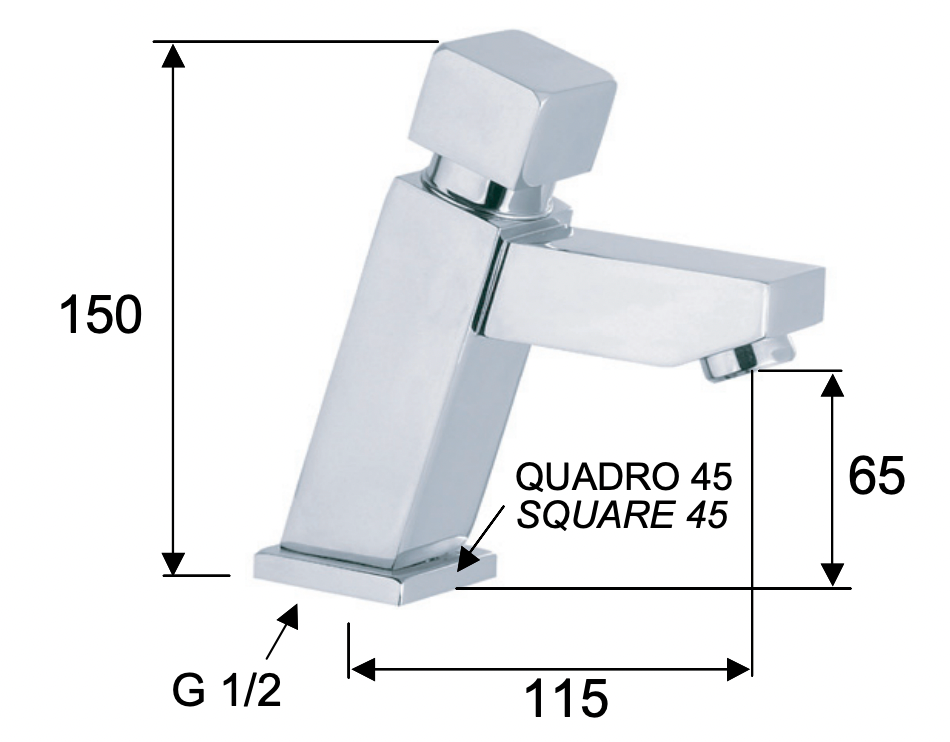 Remer Tempor Кран порционный для раковины, высота излива 6,5 см, цвет: cromo TE19
