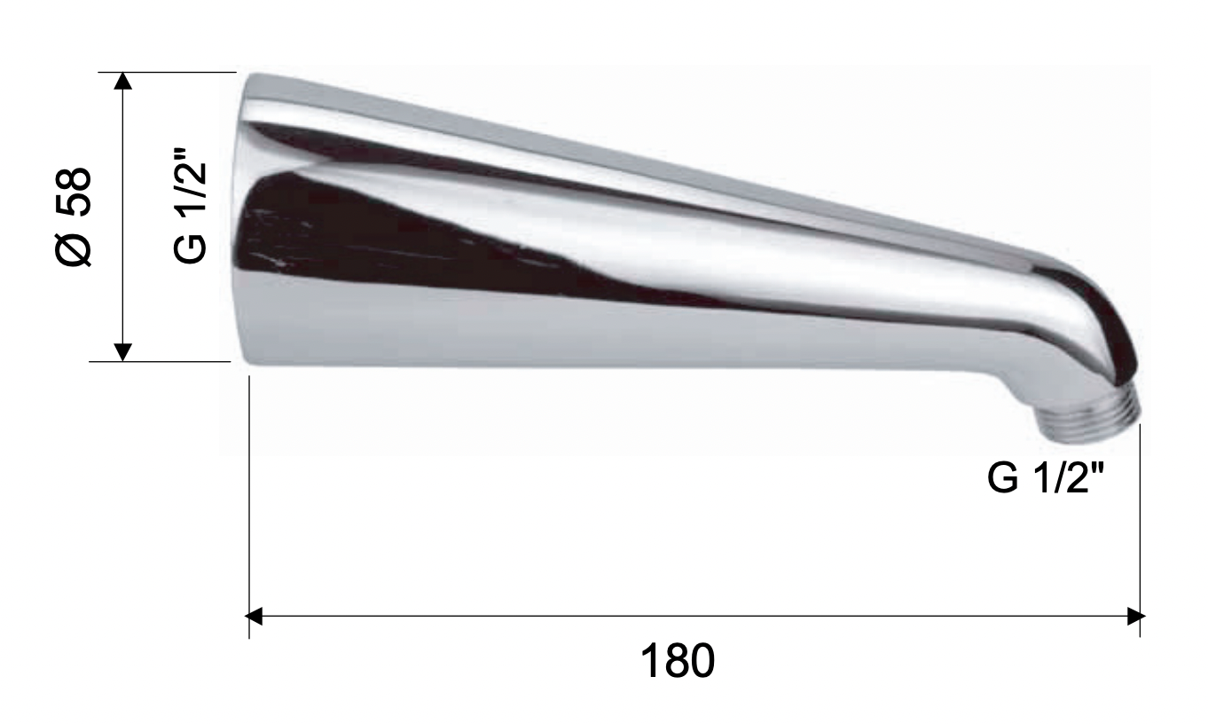 Remer Кронштейн настенный 18 см, цвет: cromo 34620