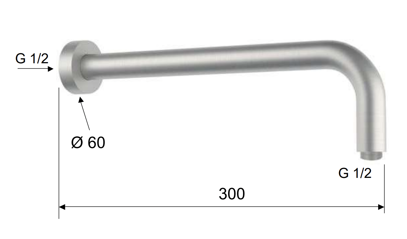 Remer X Style Inox Кронштейн настенный 30 см, цвет: inox spazzolato SS343L30