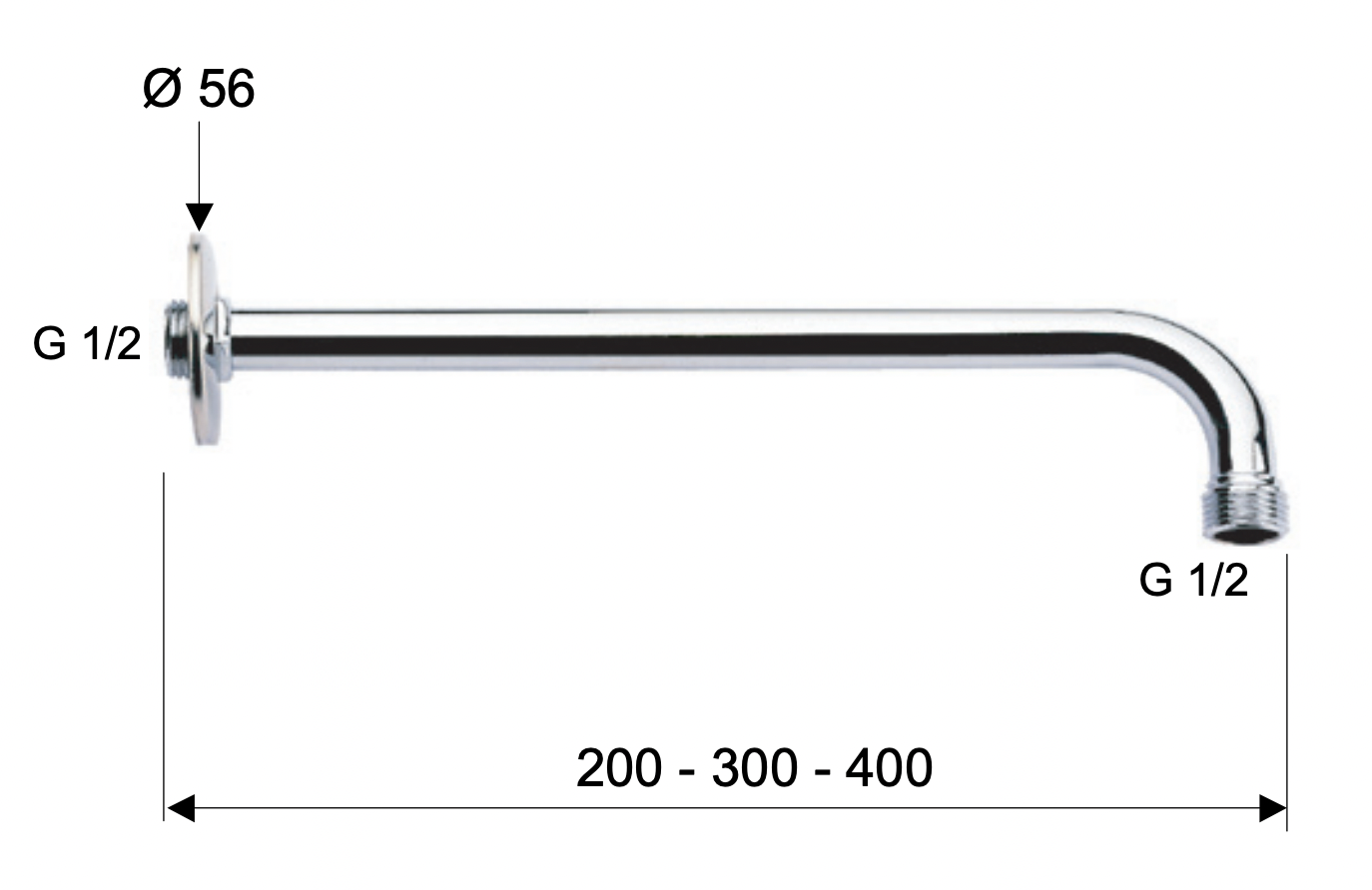 Remer Кронштейн настенный 40 см, цвет: cromo 34340