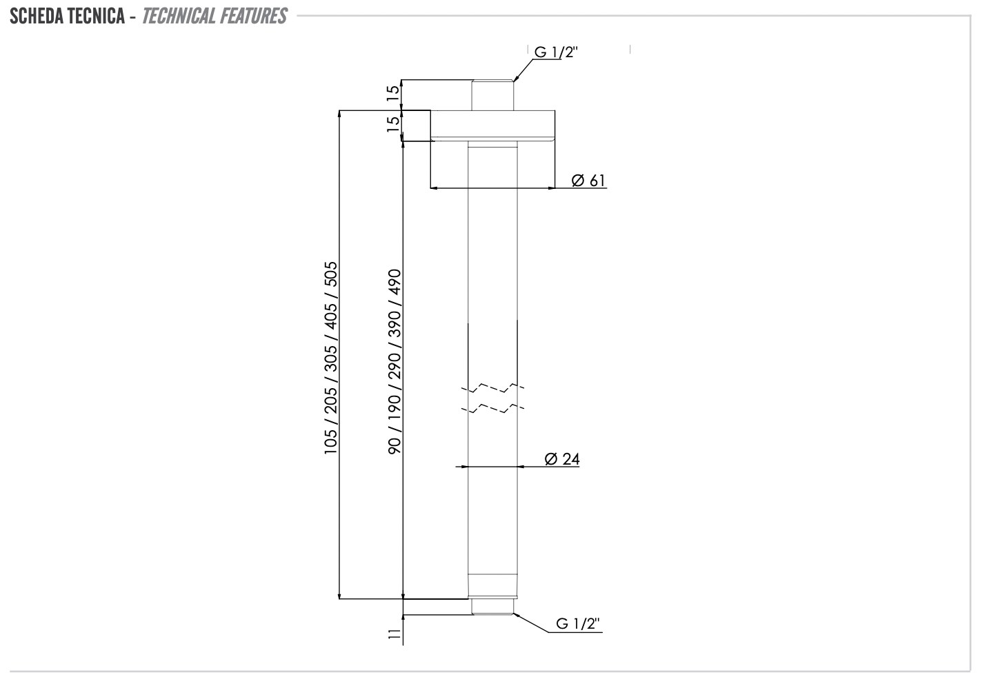 Remer Кронштейн потолочный 10,5 см, цвет: vecchio ottone 347N10VO