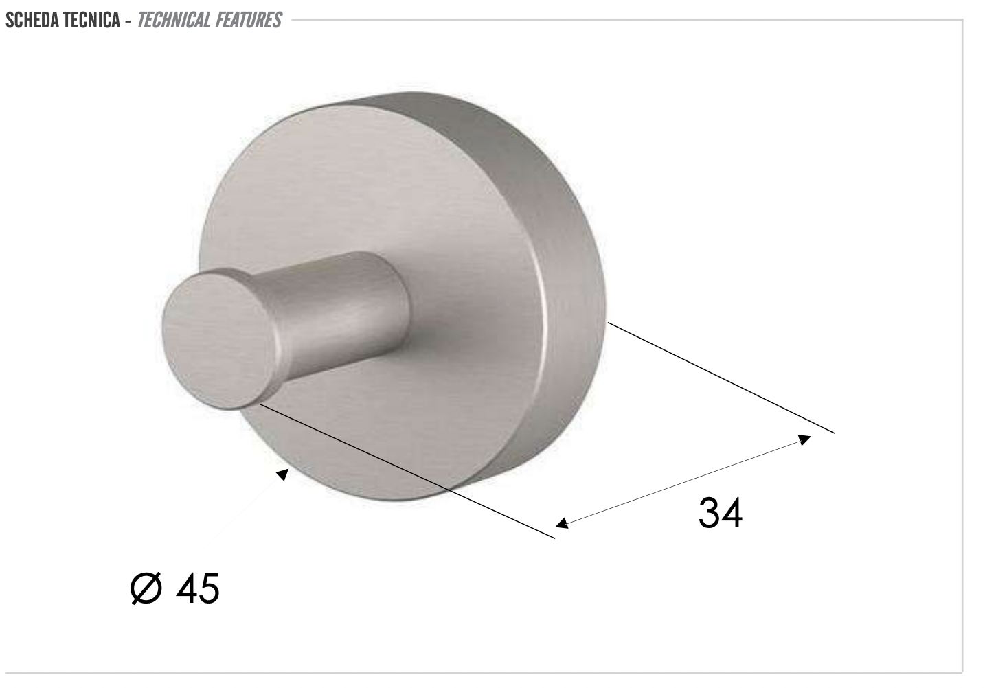 Remer Inox Accessories Крючок, цвет: inox spazzolato SSXI50
