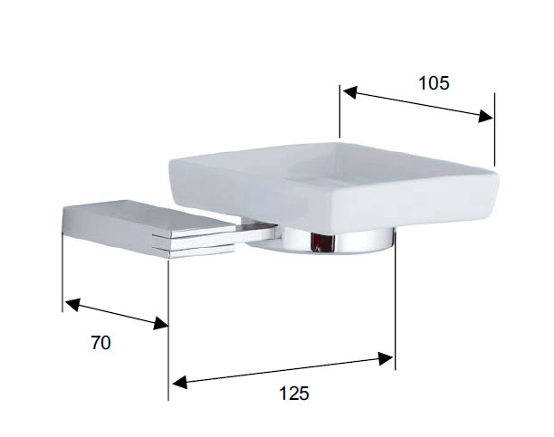 Remer Flat Мыльница с керамической чашей, подвесная, цвет: cromo FT10CR