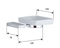 Remer Flat Мыльница с керамической чашей, подвесная, цвет: cromo FT10CR