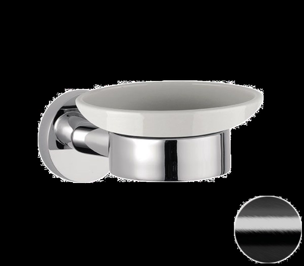 Remer Guest Мыльница с керамической чашей, подвесная, цвет: cromo nero spazzolato GS10CFP