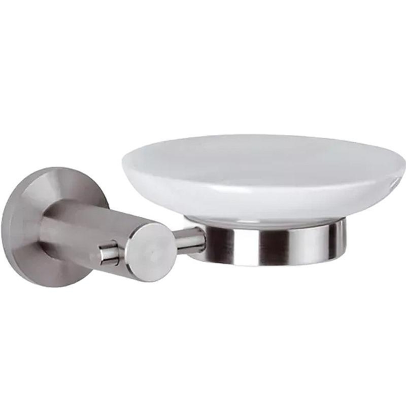 Remer Minimal Inox Мыльница с керамической чашей, подвесная, цвет: inox/cromo Mi10INOXCR