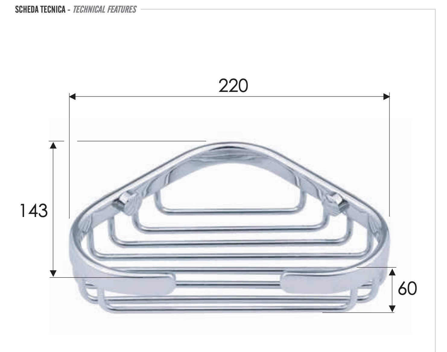 Remer Мыльница угловая, подвесная, цвет: cromo RB272CR