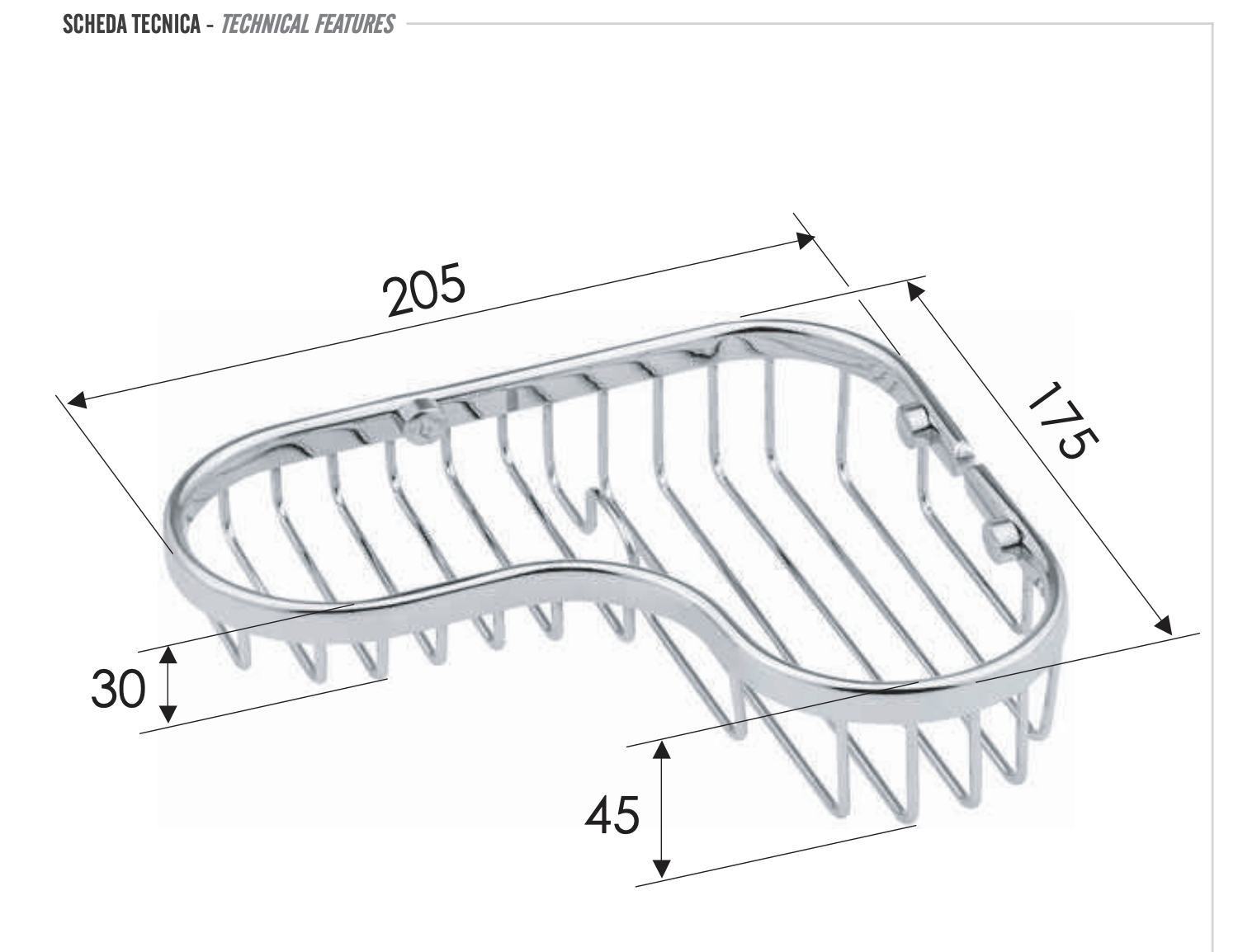 Remer Корзинка для душа угловая, цвет: cromo RB273CR