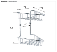 Remer Корзинка для душа двойная, цвет: cromo RB277CR