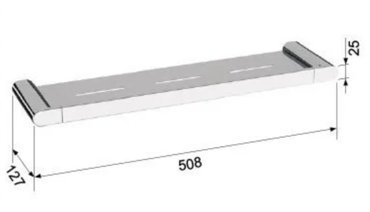 Remer Lounge Полка для ванной комнаты 50,8 см, цвет: cromo nero spazzolato LN20CFP
