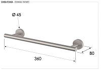 Remer Inox Accessories Полотенцедержатель 36 см, подвесной, цвет: inox spazzolato SSXI40L30