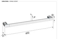 Remer Lounge Полотенцедержатель 60 см, подвесной, латунь, цвет: nero opaco LN30NO