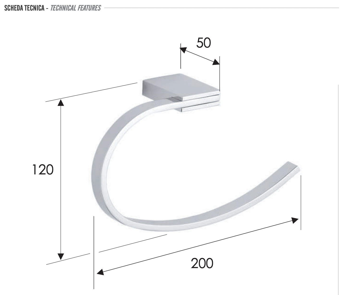 Remer Flat Полотенцедержатель подвесной кольцевой, латунь, цвет: cromo FT44CR