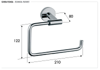 Remer Guest Полотенцедержатель подвесной кольцевой, латунь, цвет: cromo nero spazzolato GS44CFP