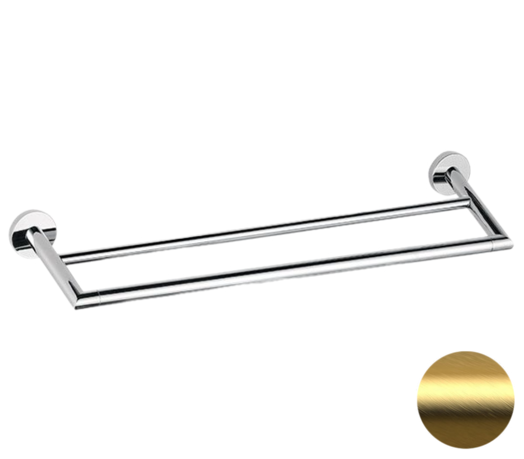 Remer Guest Полотенцедержатель двойной 64 см, подвесной, латунь, цвет: oro spazzolato GS33BG