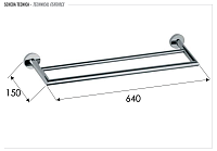 Remer Guest Полотенцедержатель двойной 64 см, подвесной, латунь, цвет: nero opaco GS33NO