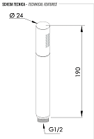 Remer Ручной душ-"палочка", 1 вид струи, цвет: bianco opaco 317MMBOx