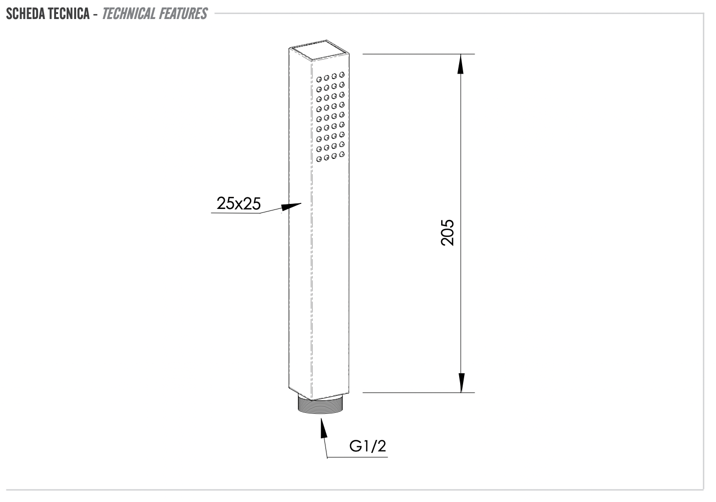 Remer Ручной душ-"палочка", 1 вид струи, цвет: cromo 317SDX