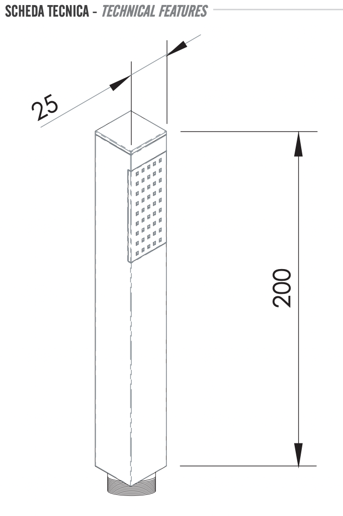 Remer Ручной душ-"палочка", 1 вид струи, цвет: oro spazzolato 317SSBGX